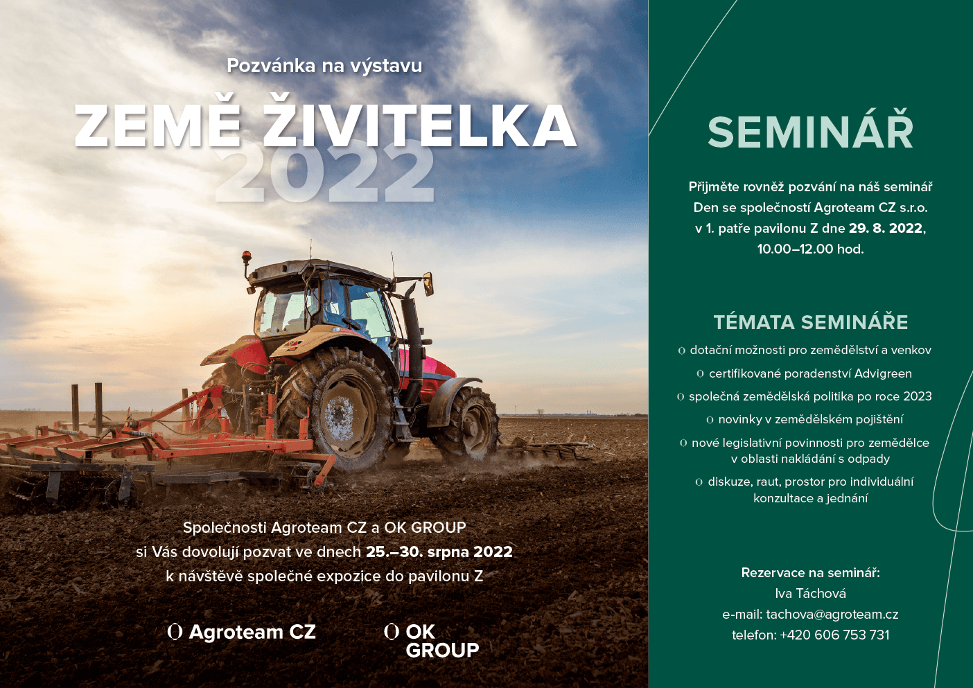 Pozvánka na agrosalon ZEMĚ ŽIVITELKA 2022 – PDF